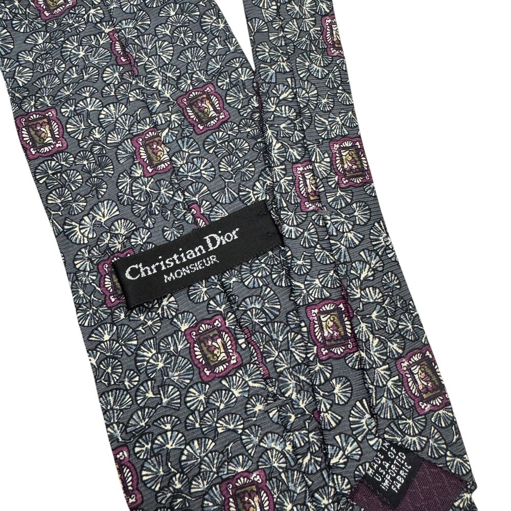 VTG 4-Piece Lot Designer Silk Neck Tie Dior Valentino Lanvin Balmain - Picture 7 of 8